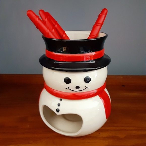 Snowman Trudeau Chocolate Fondue Set - Picture 2 of 5